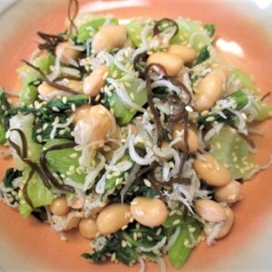 青梗菜と豆の和え物